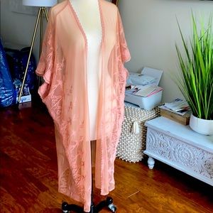Sheer lace kimono